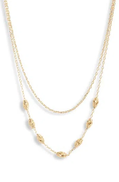 Argento Vivo Sterling Silver 18k Gold Plate Sterling Silver Station Layered Chain Necklace In Gold