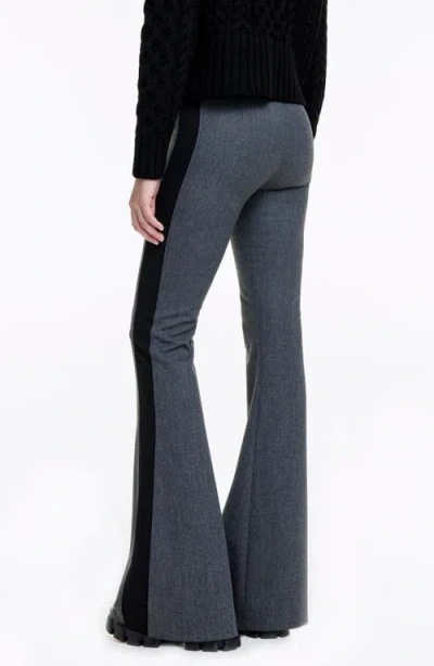 Smythe Tuxedo Stripe Bootcut Pants In Charcoal With Black