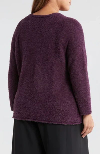 Eileen Fisher Organic Cotton Bouclé Sweater In Violet