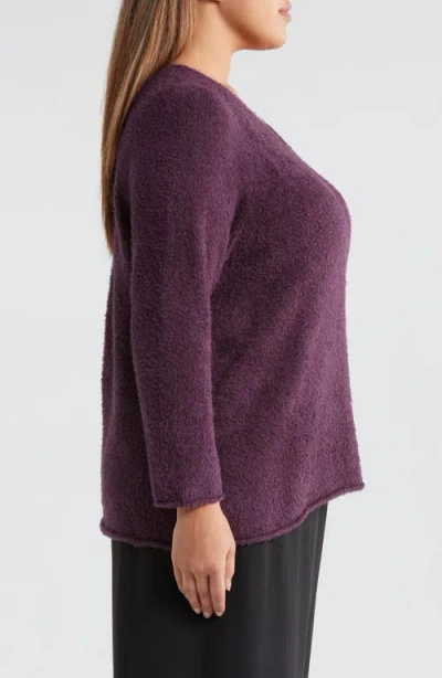 Eileen Fisher Organic Cotton Bouclé Sweater In Violet