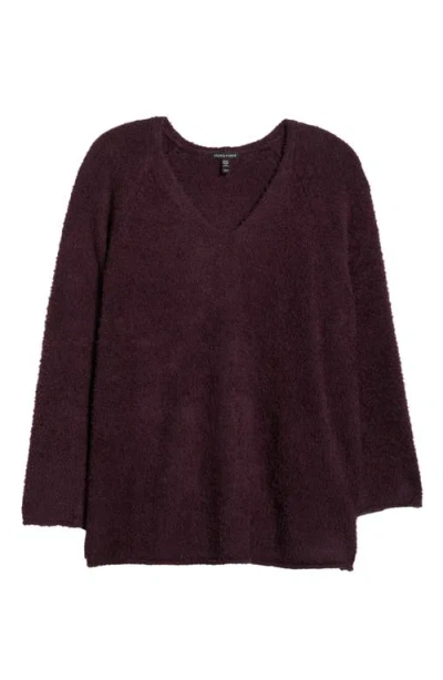 Eileen Fisher Organic Cotton Bouclé Sweater In Violet