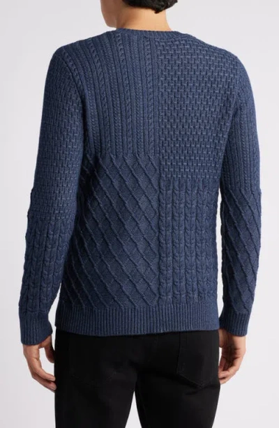 Rails Biarritz Patterned Crewneck Sweater In Multi Weave Indigo