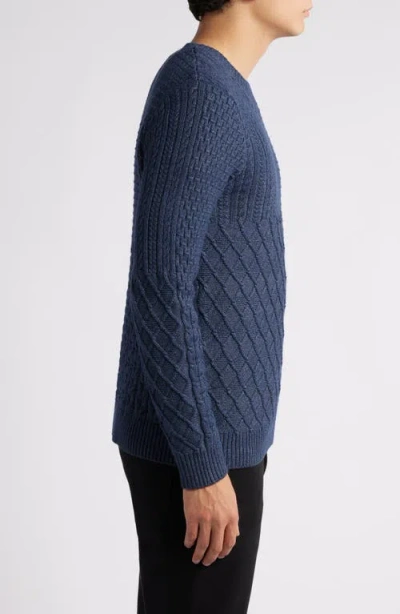 Rails Biarritz Patterned Crewneck Sweater In Multi Weave Indigo