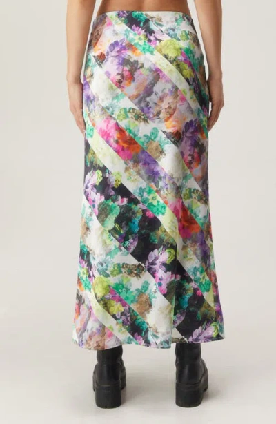 Nasty Gal Floral Bias Cut Maxi Skirt In Purple Multi