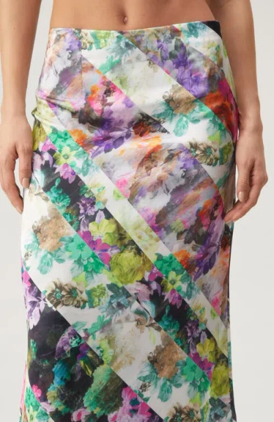 Nasty Gal Floral Bias Cut Maxi Skirt In Purple Multi