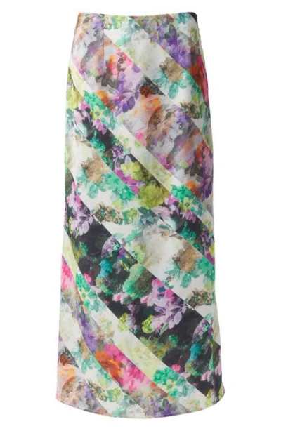 Nasty Gal Floral Bias Cut Maxi Skirt In Purple Multi