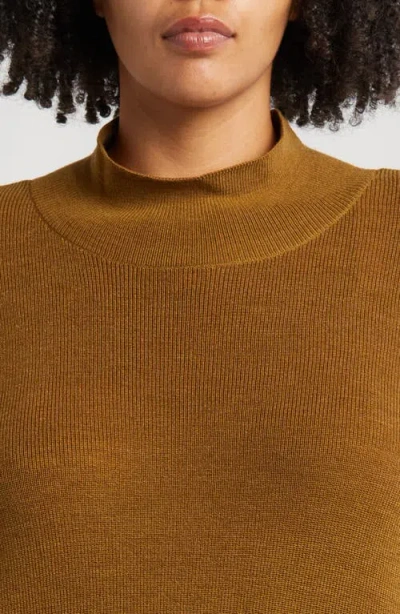 Eileen Fisher Wool Mock Neck Tunic In Gold Leaf