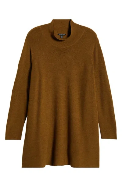 Eileen Fisher Wool Mock Neck Tunic In Gold Leaf