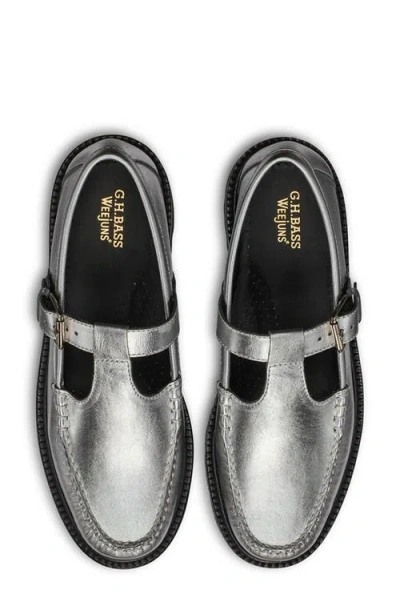 G.h.bass Weejuns® Mary Jane Moc Toe Lug Sole Loafer In Silver