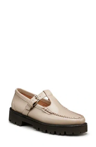 G.h.bass Weejuns® Mary Jane Moc Toe Lug Sole Loafer In Beige Patent