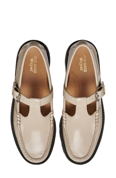 G.h.bass Weejuns® Mary Jane Moc Toe Lug Sole Loafer In Beige Patent