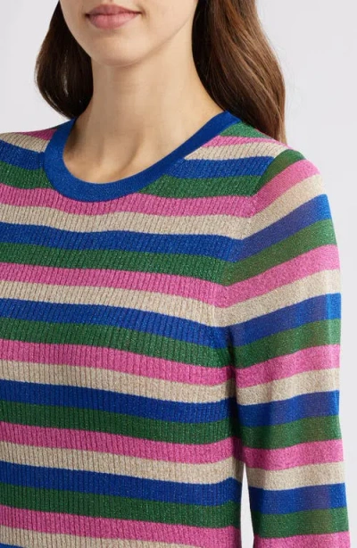 BODEN BODEN STRIPE METALLIC KNIT DRESS 