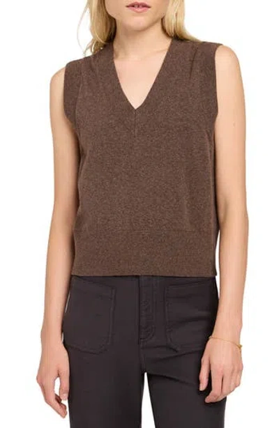 Faherty Jackson Organic Cotton Blend Sweater Vest In Mocha Heather