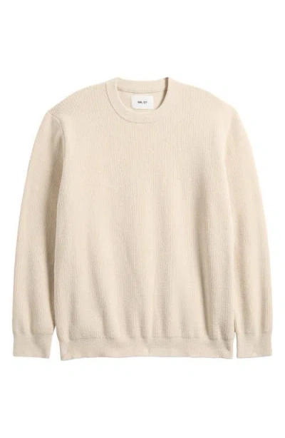 Nn07 Davy 6429 Ribbed Mock Neck Sweater In Ecru