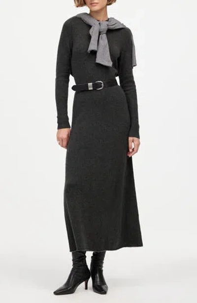 Madewell Sweater Maxi Dress In Heather Charcoal
