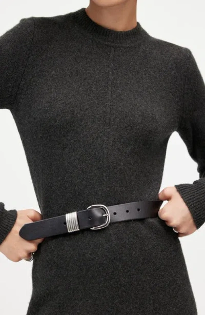 Madewell Sweater Maxi Dress In Heather Charcoal