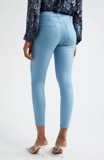L'agence Margot Coated Crop High Waist Skinny Jeans In Blue Mist Coated