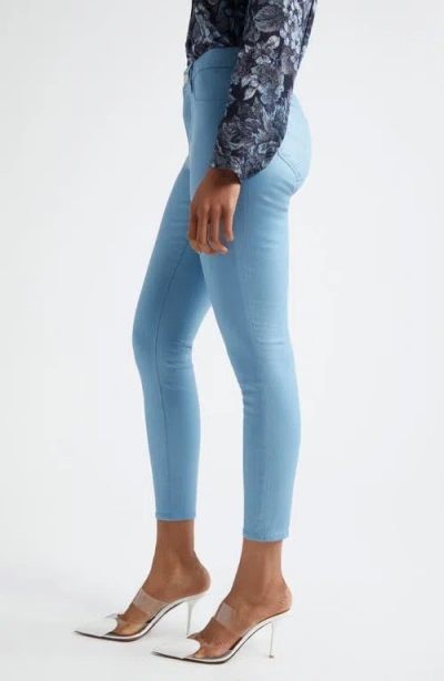 L'agence Margot Coated Crop High Waist Skinny Jeans In Blue Mist Coated