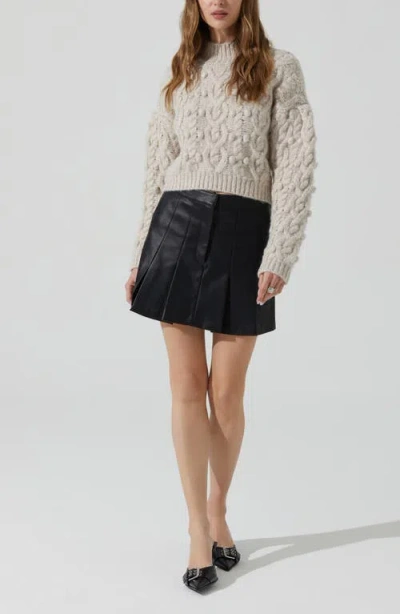Astr The Label Mikita Pleated Faux Leather Miniskirt In Black