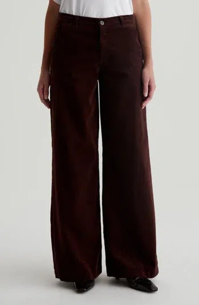 Ag Stella Low Slung Corduroy Palazzo Pants In Alpine Bark