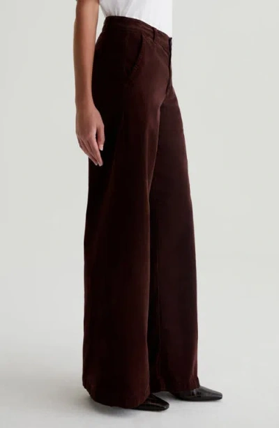 Ag Stella Low Slung Corduroy Palazzo Pants In Alpine Bark