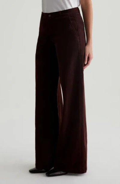 Ag Stella Low Slung Corduroy Palazzo Pants In Alpine Bark