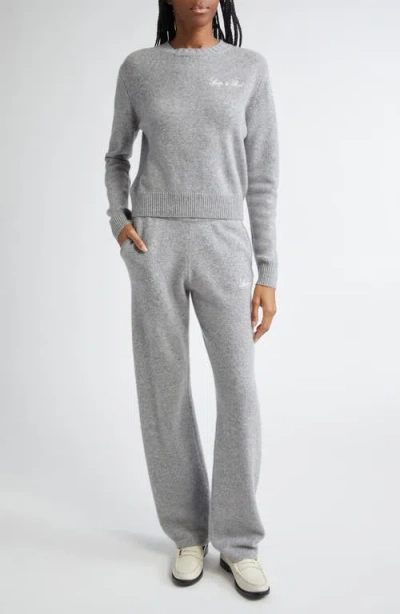 Sporty And Rich Sporty & Rich Vendome Script Cotton Crewneck Sweater In Heather Gray