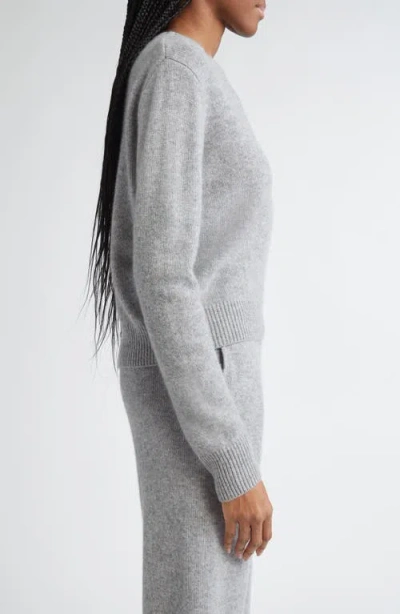Sporty And Rich Sporty & Rich Vendome Script Cotton Crewneck Sweater In Heather Gray