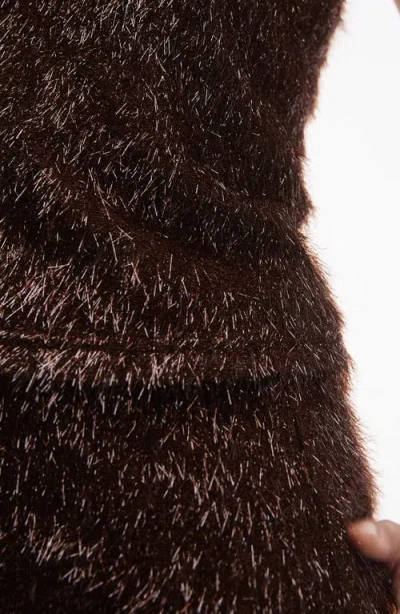 Topshop Tinsel Crop Camisole In Brown