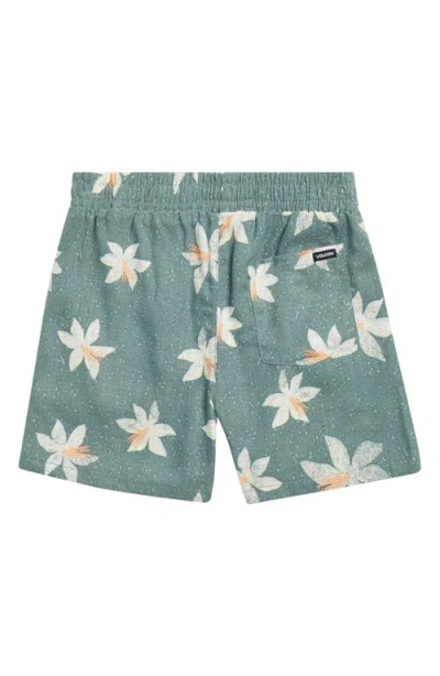 Volcom Kids' Cabana Camp Shirt & Shorts Set In Light Sage