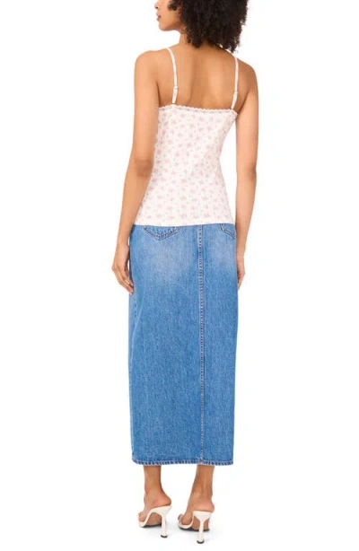 1.state Ditsy Lace Trim Pointelle Camisole In Rose Pink
