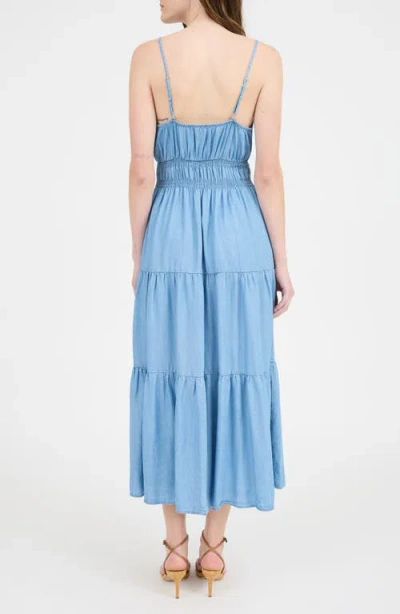 BLU PEPPER BLU PEPPER BUTTON DETAIL MIDI SUNDRESS 