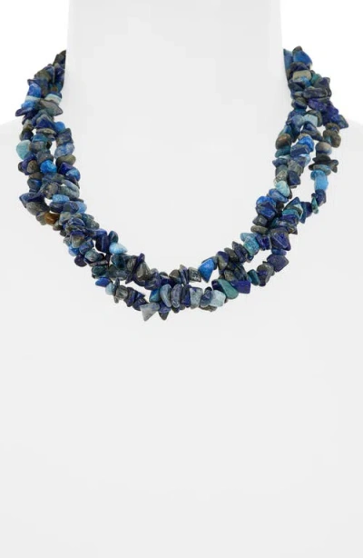 Kenneth Jay Lane Lapis Chips Necklace In Lapis