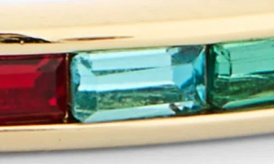 Kenneth Jay Lane Baguette Crystal Cuff Bracelet In Polished Gold Multi