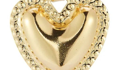 Sphera Milano Linear Heart Drop Earrings In Gold