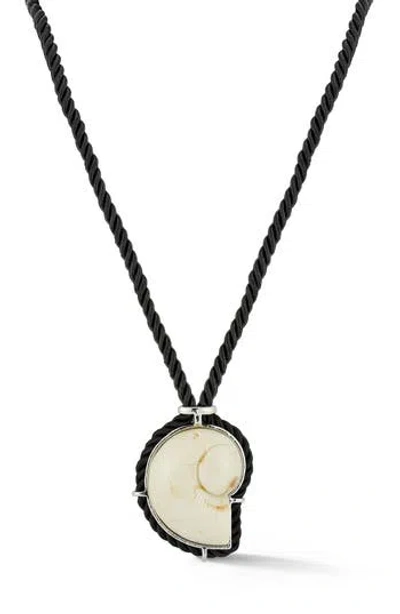 Sphera Milano Shell Pendant Necklace In Silver