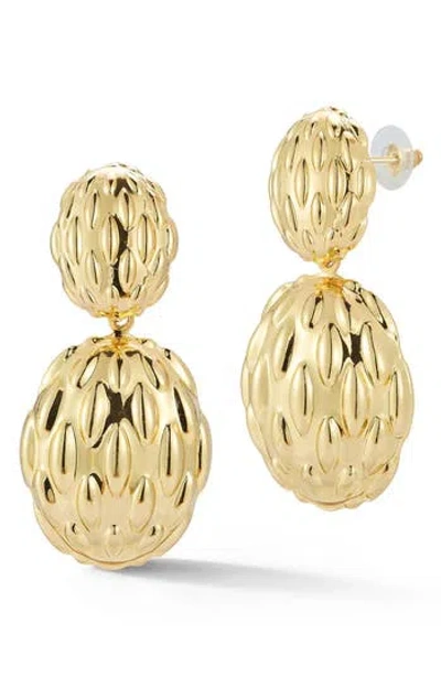 Sphera Milano Bold Textured Orb Drop Earrings In Gold