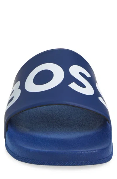 Hugo Boss Boss Sean Slide Sandal In Medium Blue
