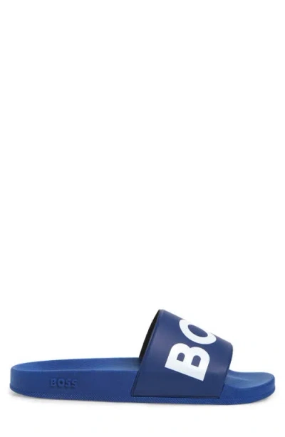 Hugo Boss Boss Sean Slide Sandal In Medium Blue