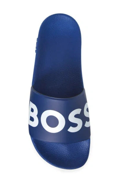 Hugo Boss Boss Sean Slide Sandal In Medium Blue