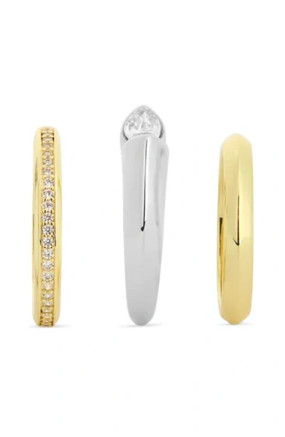 Covet Set Of 3 Stackable Rings In Two Tone