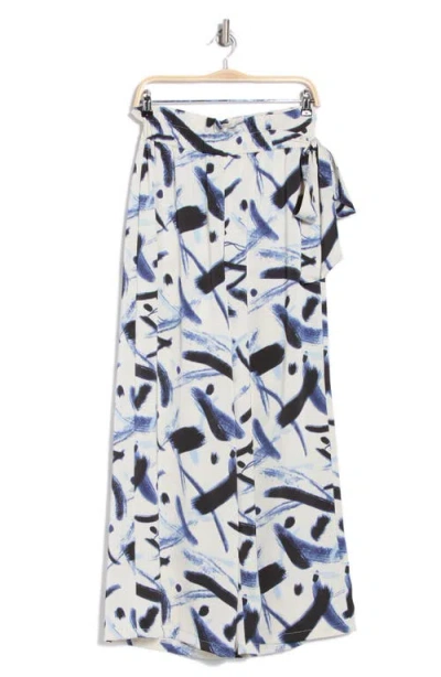 Patrizia Luca Printed Wide Leg Pants In Navy