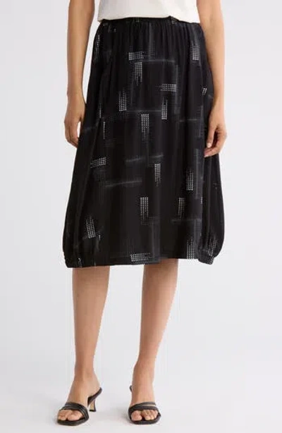 Patrizia Luca Abstract Print Bubble Skirt In Black