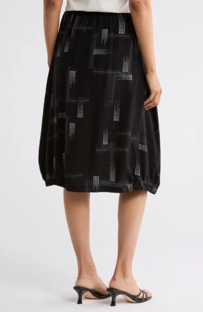 Patrizia Luca Abstract Print Bubble Skirt In Black