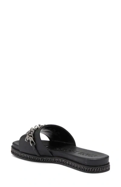 Karl Lagerfeld Paris Basia Charm Chain Slide Sandal In Black/gunmetal