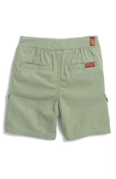 7 For All Mankind Cotton & Linen Shirt & Shorts Set In Khaki
