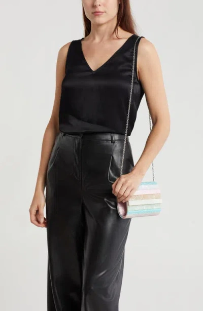 Kurt Geiger London Acrylic Stripe Party Clutch In Multicolored