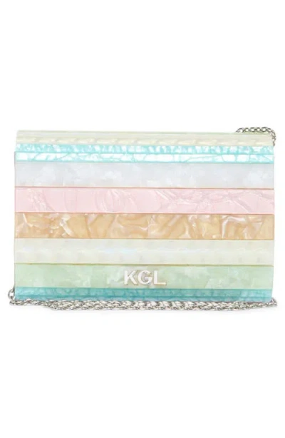 Kurt Geiger London Acrylic Stripe Party Clutch In Multicolored