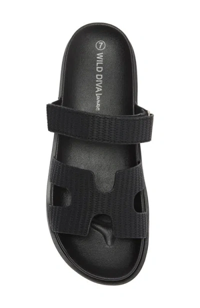 Wild Diva Lounge Aileen Slide Sandal In Black