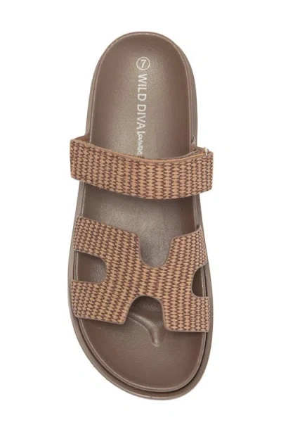 Wild Diva Lounge Aileen Slide Sandal In Brown